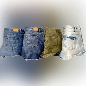 Bundle of four Jean shorts.